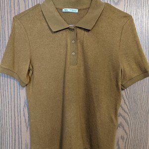 Zara Gold Polo Shirt